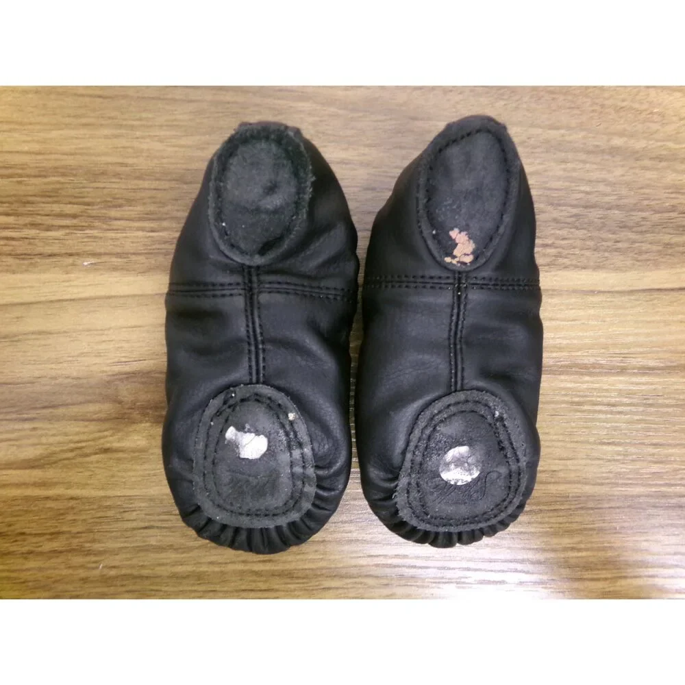 Pre-Owned Dance Ballet Shoes Stelle Child 10M Leather Single Strap Full Sole Bl